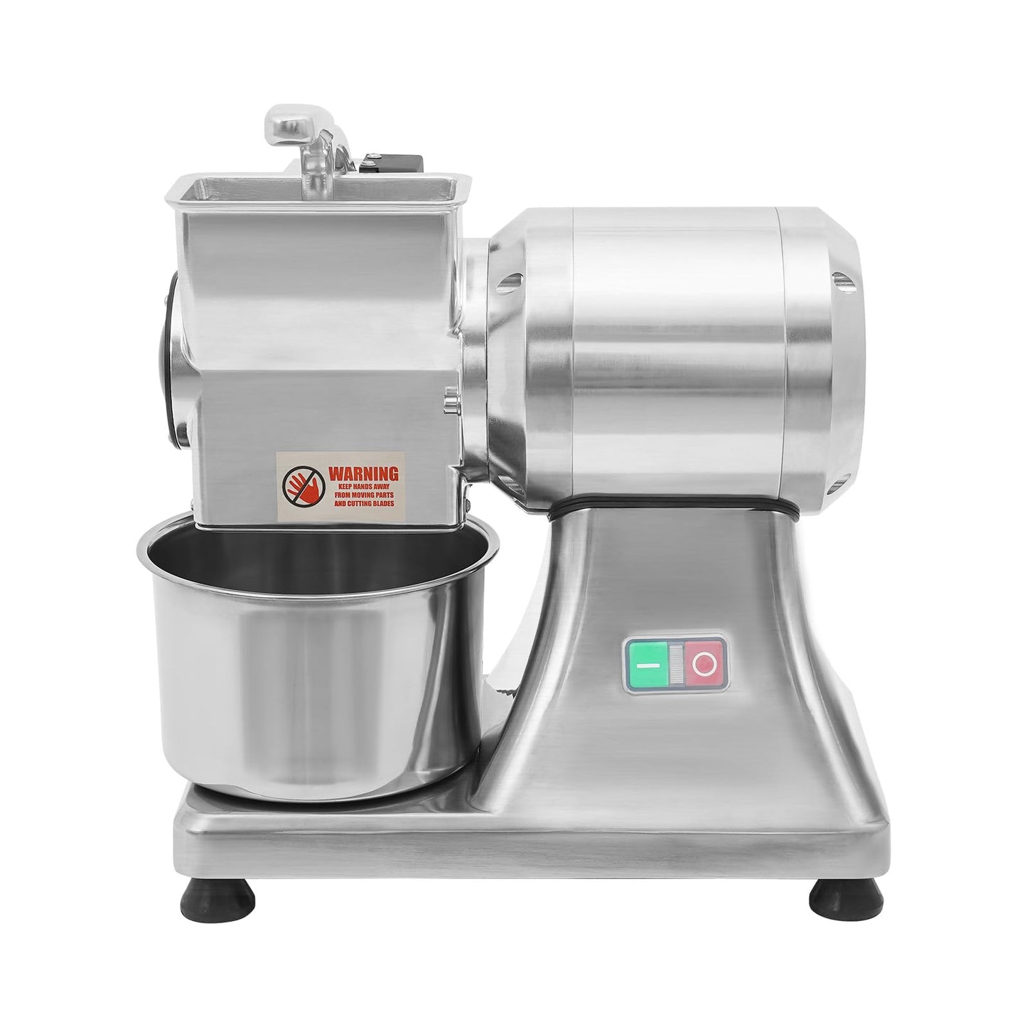 Commercial Cheese Grater for Block Cheese, 110V 550W Electric Cheese Grinder Machine 88lbs/H Heavy Duty Stainless Steel Automatic Butter Bread Bran Mill with Safety Shield & Bucket