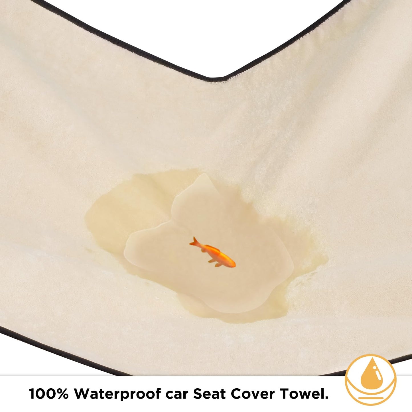 DREAMANIA Waterproof Seat Cover Towel, 2PCS Premium Sweat Carseat Protector, Perfect for Universal Anti-Slip Car Truck SUV Seat, Great for Surfing Yoga Gym Workout, Tan