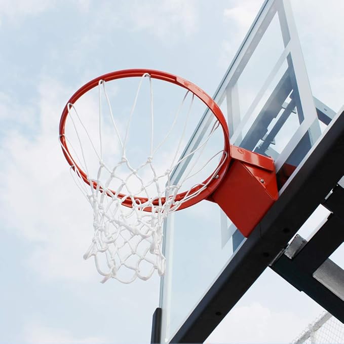 Professional 180º Heavy Duty Breakaway Basketball Rim，18 inch Single Spring Flex Rim Goal Replacement fit Indoor and Outdoor Backboard