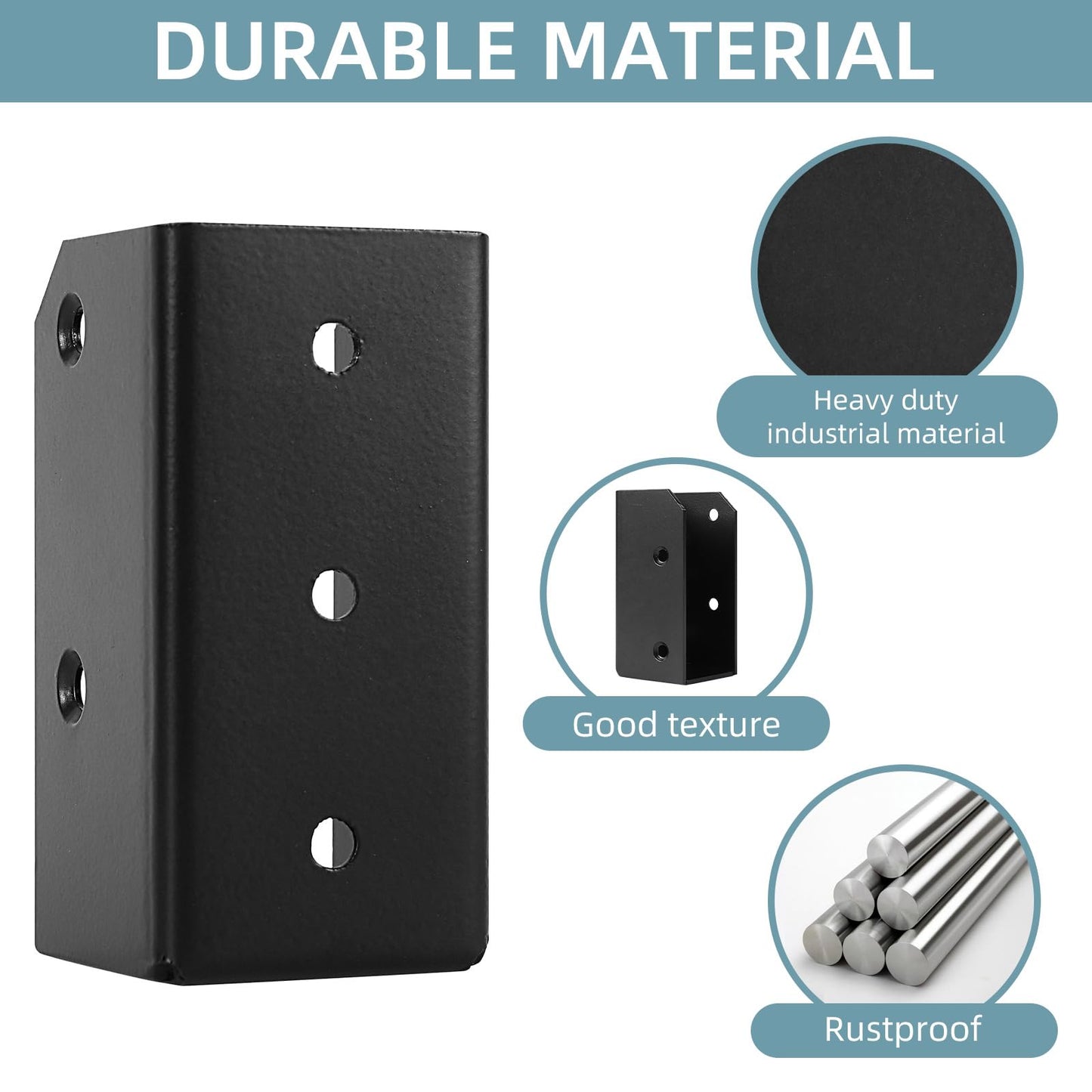Rasugarlary Deck Railing Brackets Connectors, 2x4 Brackets (Actual 1.5"x3.5") for Fence Railing Handrail Stair Wood Lumber Post with Screws, Black(Parallel,32 Pcs)