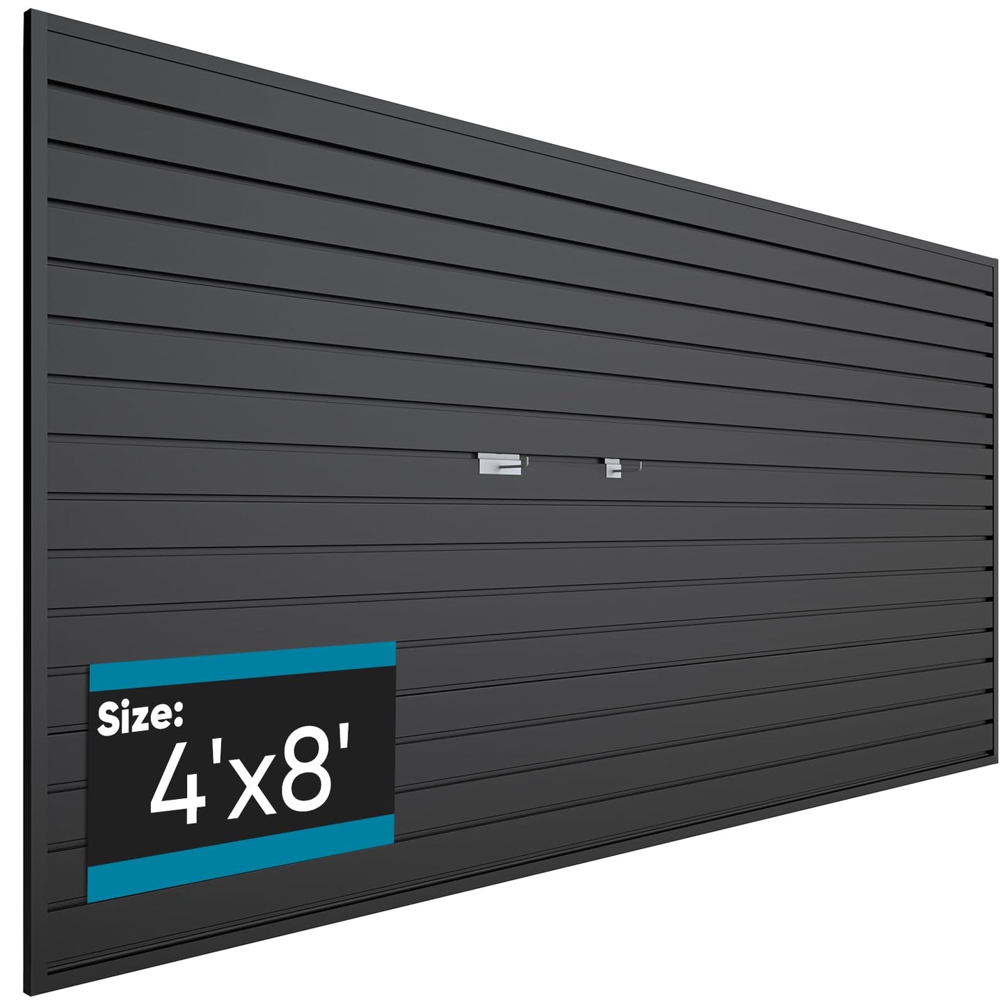 Brakki PVC Slat Wall Paneling 4x8 ft, Garage Organizer Storage System, Black Slatwall Panels for Garage Organization Product, Heavy Duty Wall Mounted Tool Storage for Home