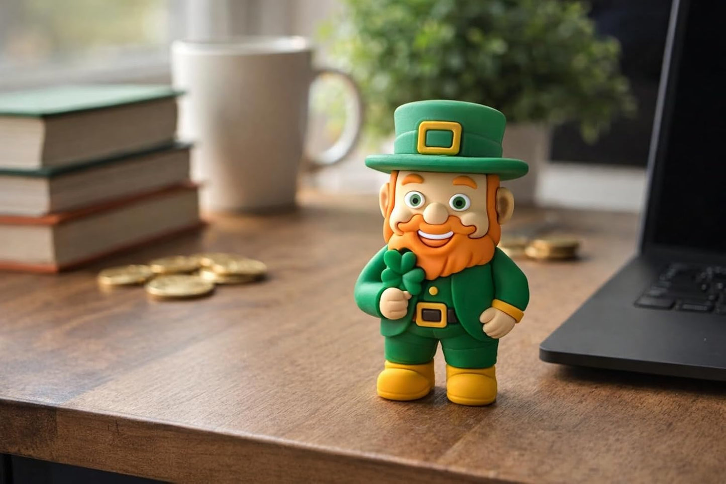 Westmon Works Lucky Irish Leprechaun Figurine - Pocket-Sized Good Luck Charm Keepsake | Durable PVC for Desk or Carrying
