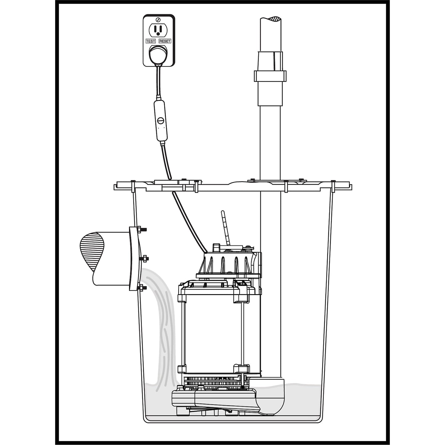 WAYNE CDT50-1/2 HP Epoxy Coated and Cast Iron Submersible Sump Pump - Up to 5,100 Gallons Per Hour - Long Lasting and Durable Construction