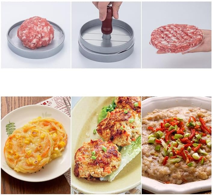 Skiennix Hamburger Press Patty Maker - 100% Free Patty Papers | Dishwasher Safe & BPA Free Kitchen Gadget