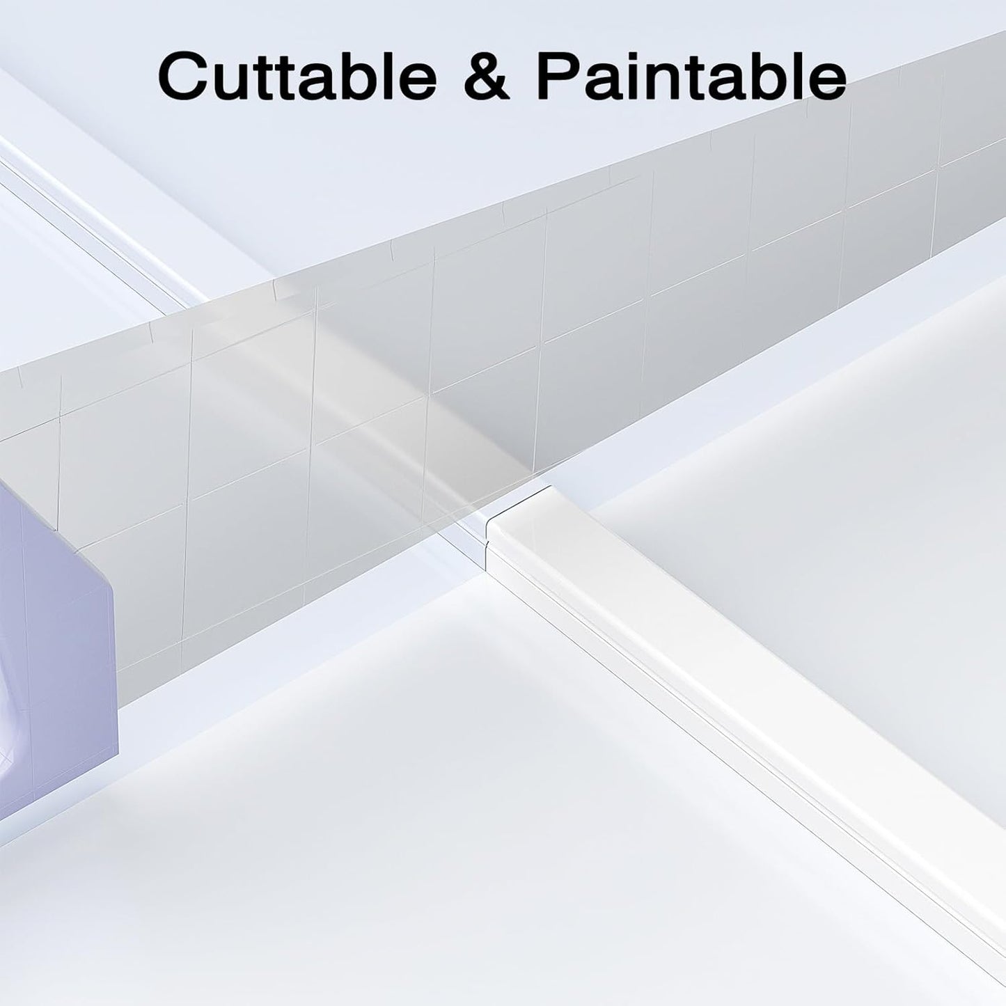 Delamu 157in 1 W0.55 H0.4in, Cord Covers for Wires on Wall, Cord Hider for Cord, Paintable Cable Hider, Cable