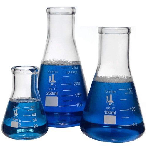 Karter Scientific Glass Erlenmeyer Flask Set - 3 Sizes (50ml, 150ml, 250ml) - Durable & Versatile
