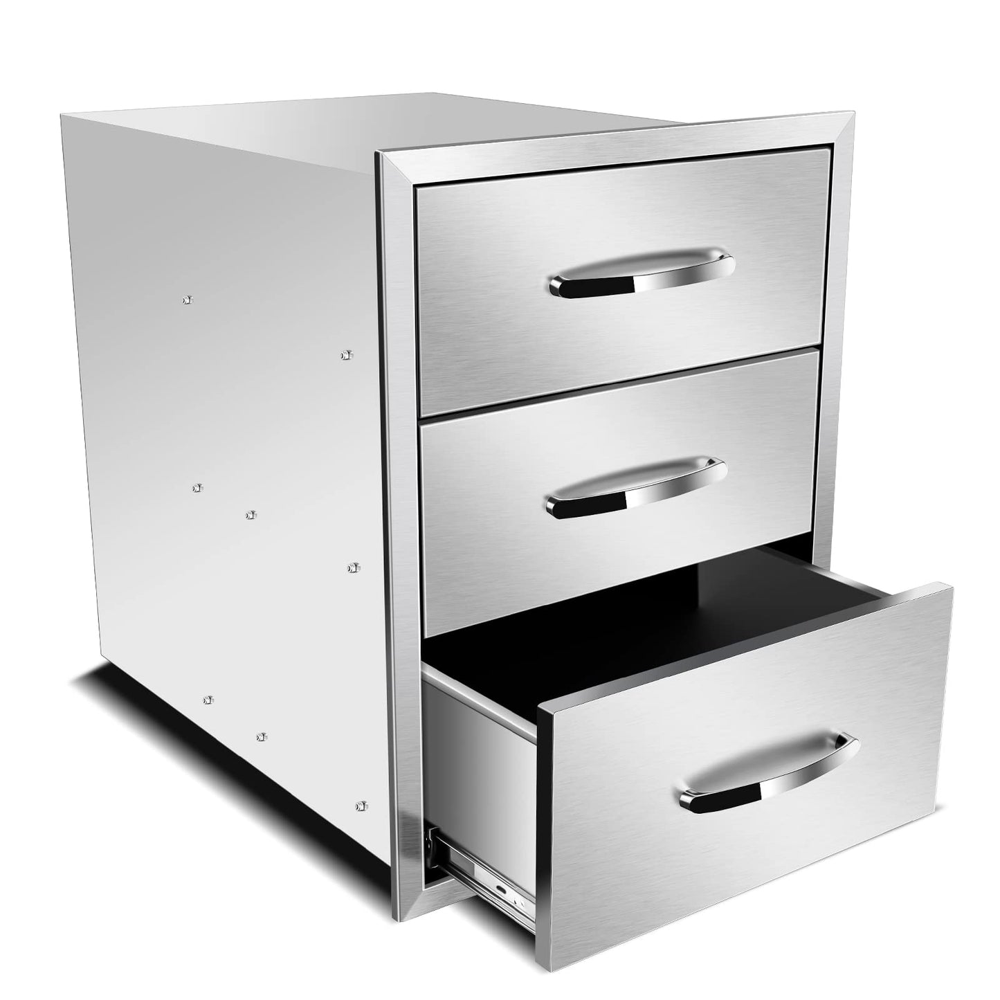 KODOM Outdoor Kitchen Drawers 18W x 24H x 23D Inch, Flush Mount Access BBQ Drawers, BBQ Island Drawers for Outdoor Kitchens or BBQ Island Patio Grill Station