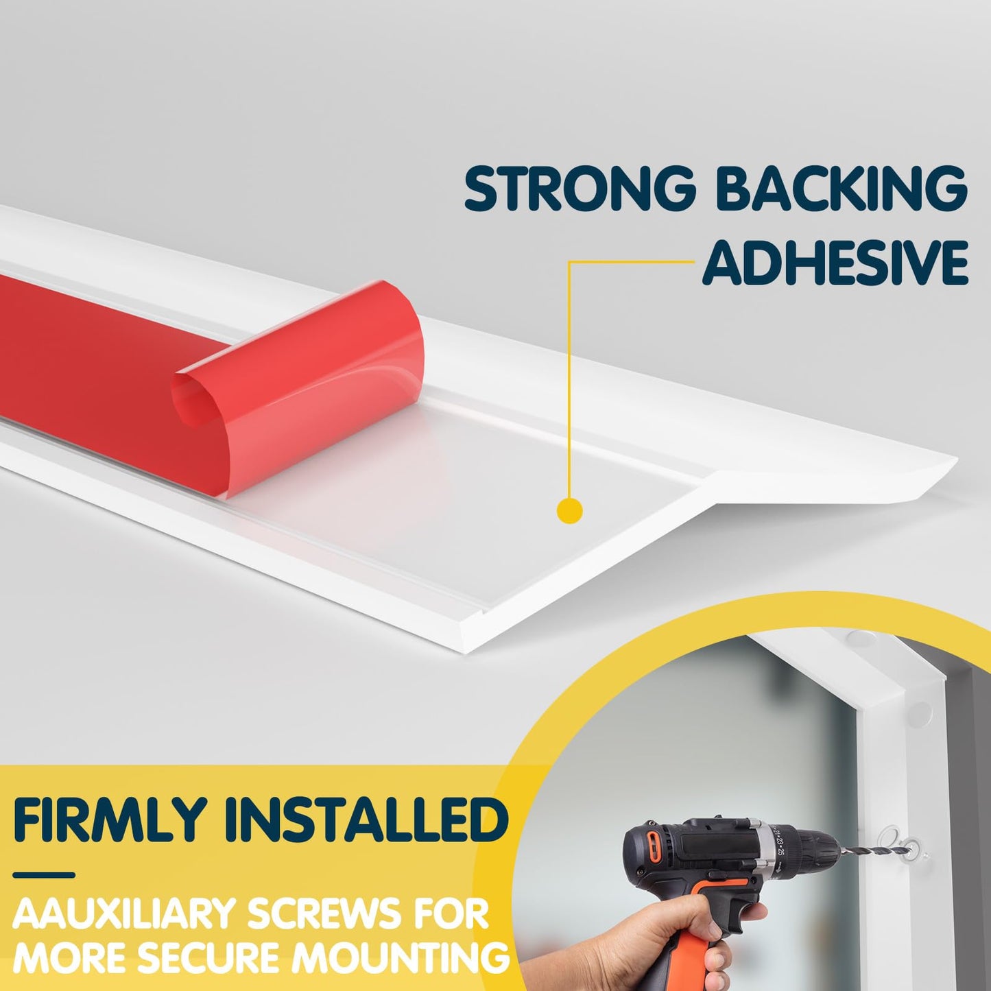 Garage Door Seal Top and Sides - 36FT Universal Garage Door Weather Stripping Side Seal Replacement, Weatherproofing Garage Door Seals Energy Efficient and Pest-Proof for Homeowners, White