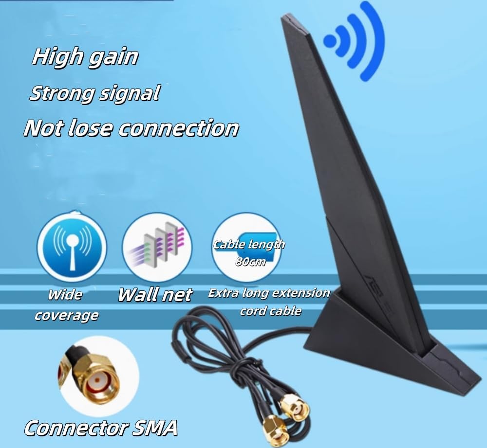 XLQJVPO 6 6E 2.4G/5G Z690 B460 B360 H610 H670 M13H M12 M11 2T2R 80cm/2.7ft) External WiFi Antenna Magnetic Base Antenna