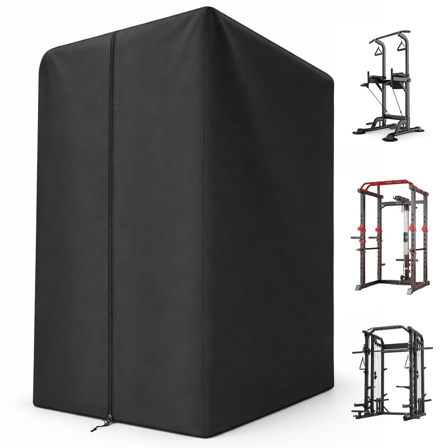 Gym Rack Cover with Waterproof Zipper, Strength Training Protective Covers for Squat Rack/Weight Lifting Rack/Home Gym Workout Equipment-Indoor or Outdoor (47" x 69" x 84"inch)