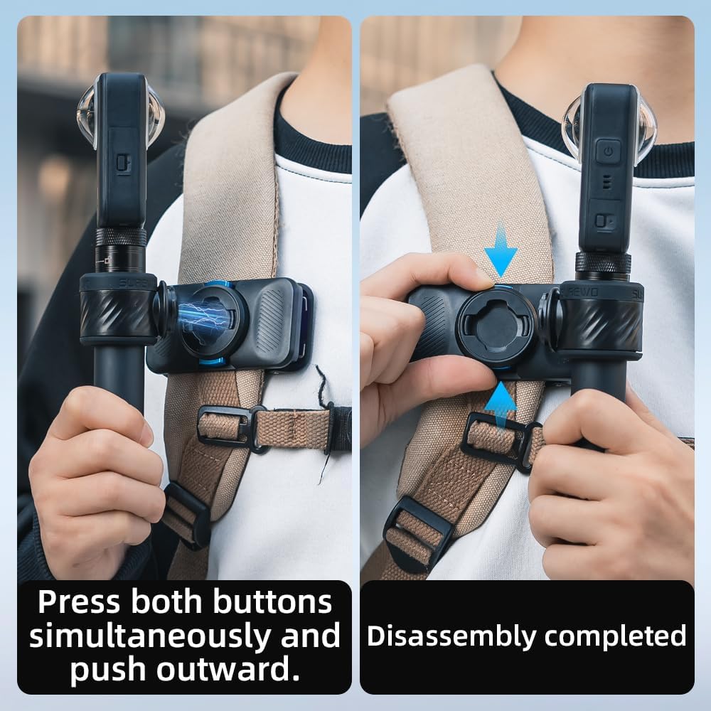 SOH Mingying Backpack 360 X5/4, 6/5 Pro/4, 13/12/11 SOH Magnetic Selfie Stick Holster Mount, Magnetic Selfie Stick