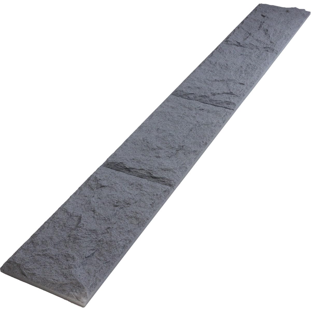 EverStone Dry Stacked, Chiseled Ashlar Block Faux Concrete Panel, 90 1/8"W x 12 1/8"H x 1 5/8"D, Obsidian