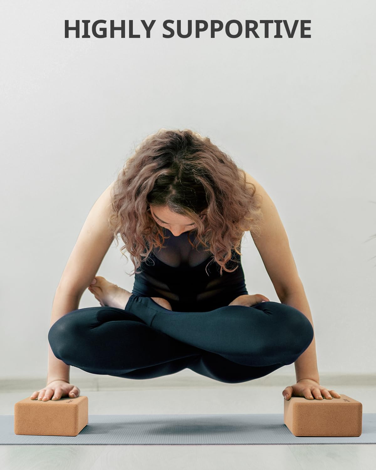 Trideer Cork Yoga Blocks, 2 Pack Yoga Blocks Natural Cork, High Density Yoga Block with Non Slip Surface, Eco-Friendly Yoga Accessories for Women, Ideal for Yoga, Pilates, Stretching