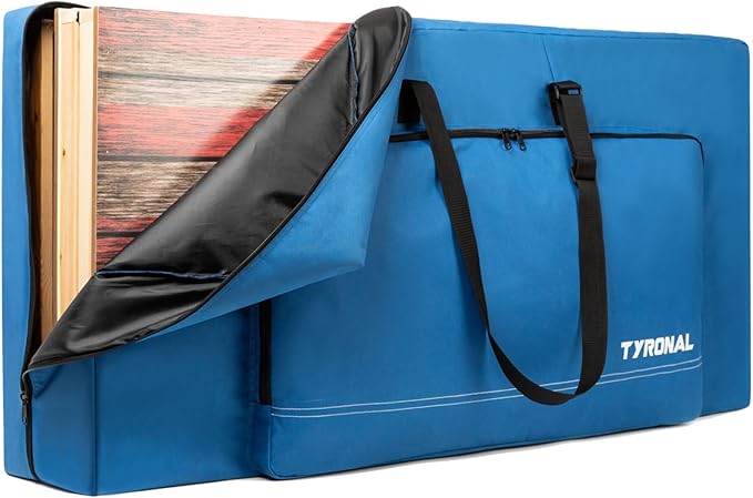 Cornhole Carrying Case Fits 4' x 2' Regulation Size Board, Cornhole Carrying Bag with Protective Padded Foam and One large pockets for Cornhole Outdoor Games, Only Bag. (Blue)