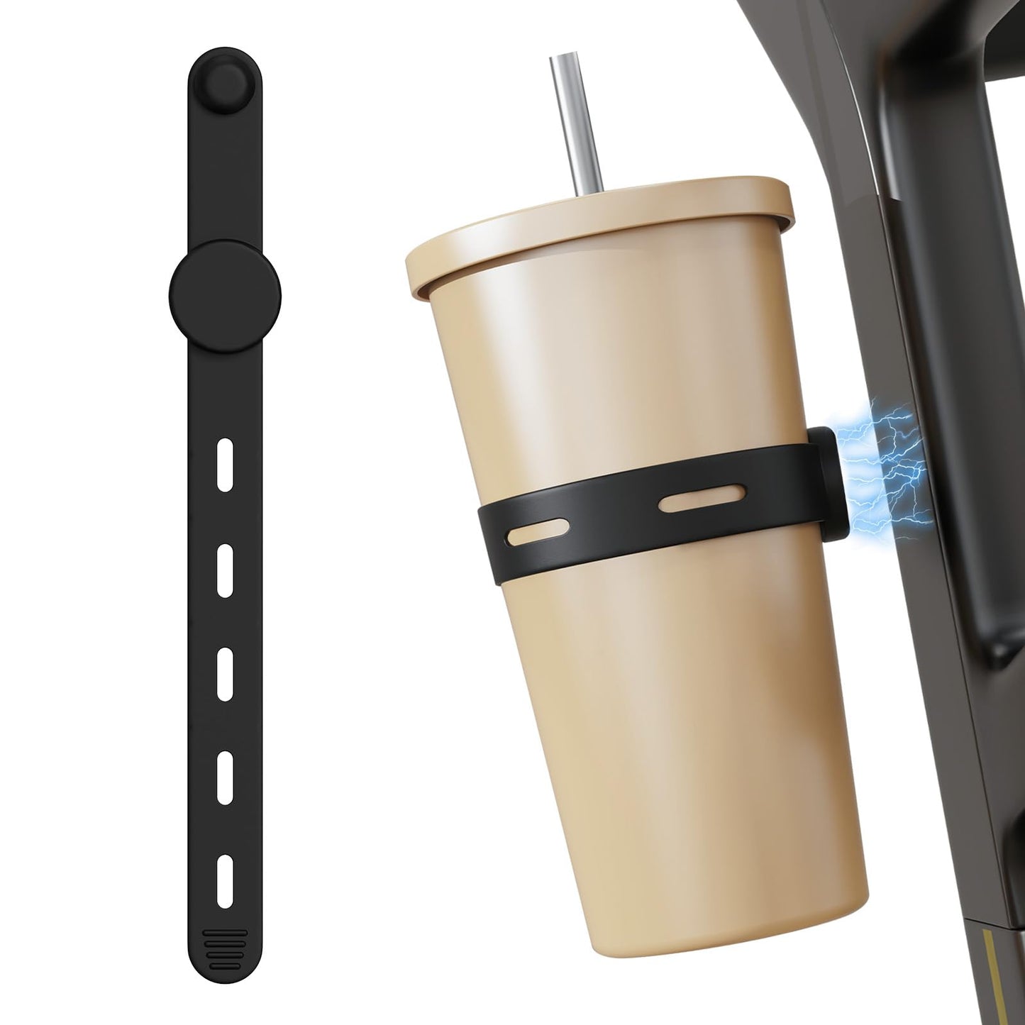 Duseu Magnetic Gym Water Bottle Holder, Adjustable Magnetic Tumbler Holder for Bottles, Magnets Cup Holder, Space Saving Organizer