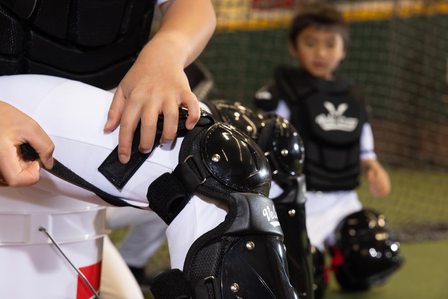 VELO-CITY Elastifast Catcher's Leg Guards (12")- Youth Baseball 7-12