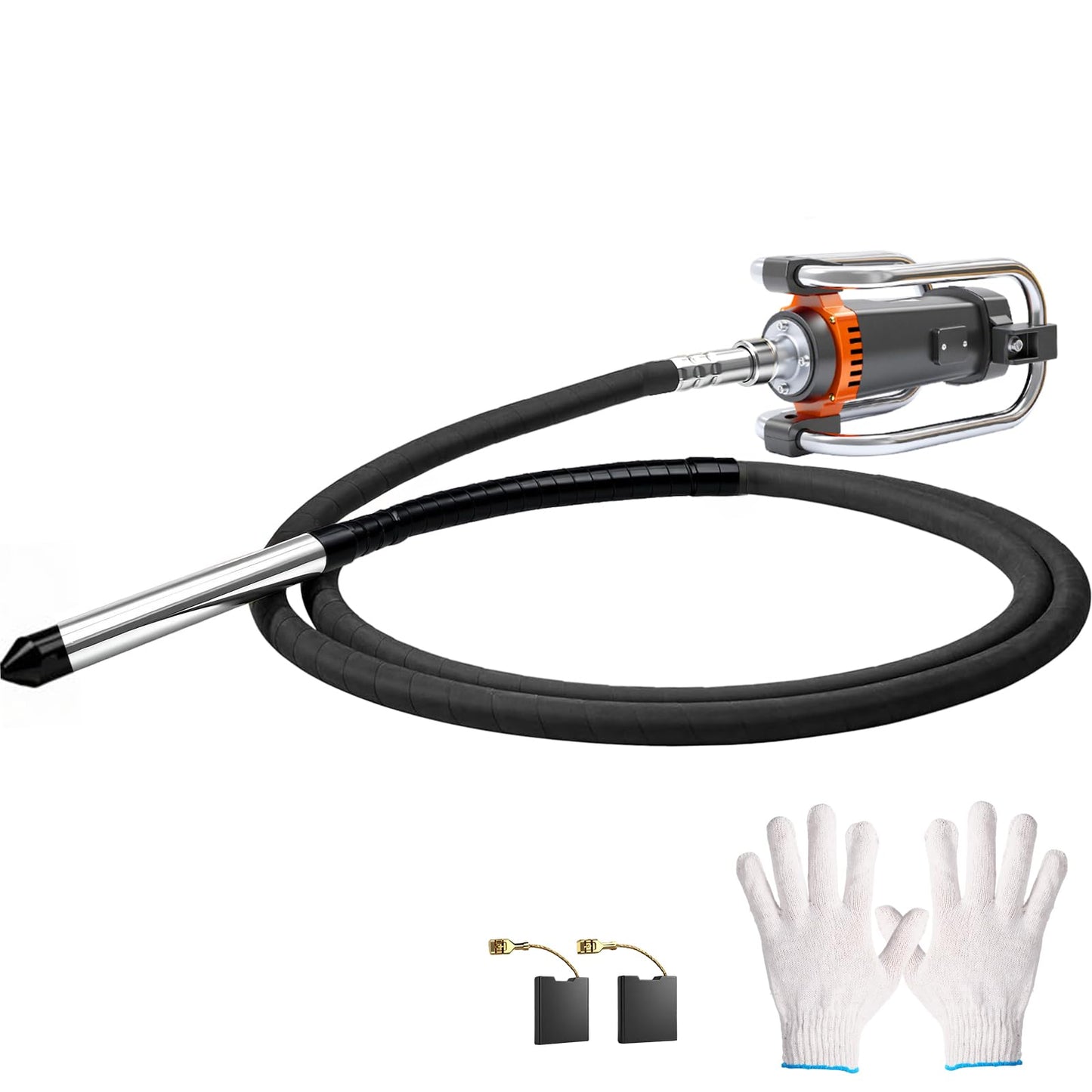 18FT Electric Vibrator Concrete Handheld,2HP 1700W 18000RPM Powerful Copper Motor Construction Insertion Cement Vibrator Remove Air Bubble,Mix Concrete with Flexible Shaft Long working area