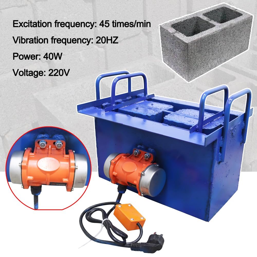 INTBUYING Concrete Brick Making Machine, Manual Hollow Soil Block Brick Forming Machine 220V, Brick Size 15.3X7.7X7.4inch（390x190x190mm）