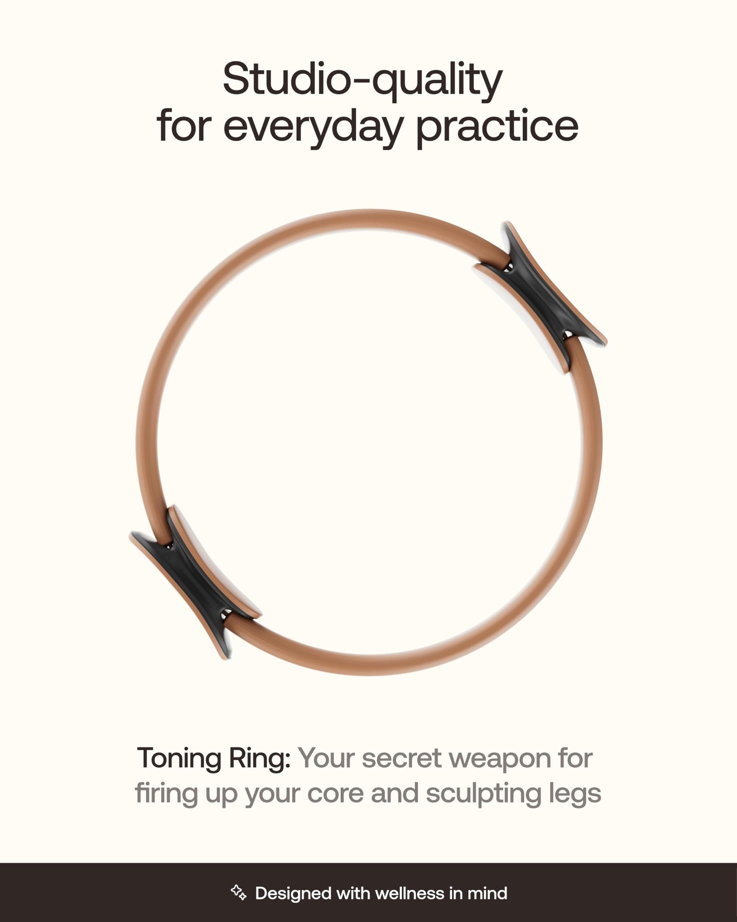 BetterMe Toning Pilates Ring – Magic Circle Pilates Ring for Strength & Flexibility – 15 Inch Fitness Ring for Home Pilates & Yoga Workouts (Mocha)
