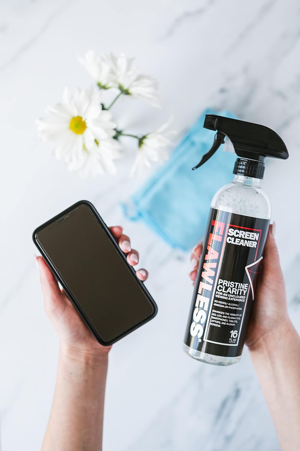 Flawless Screen Cleaner Spray with Microfiber Cleaning Cloth for LCD, LED Displays on Computer, TV, iPad, Tablet