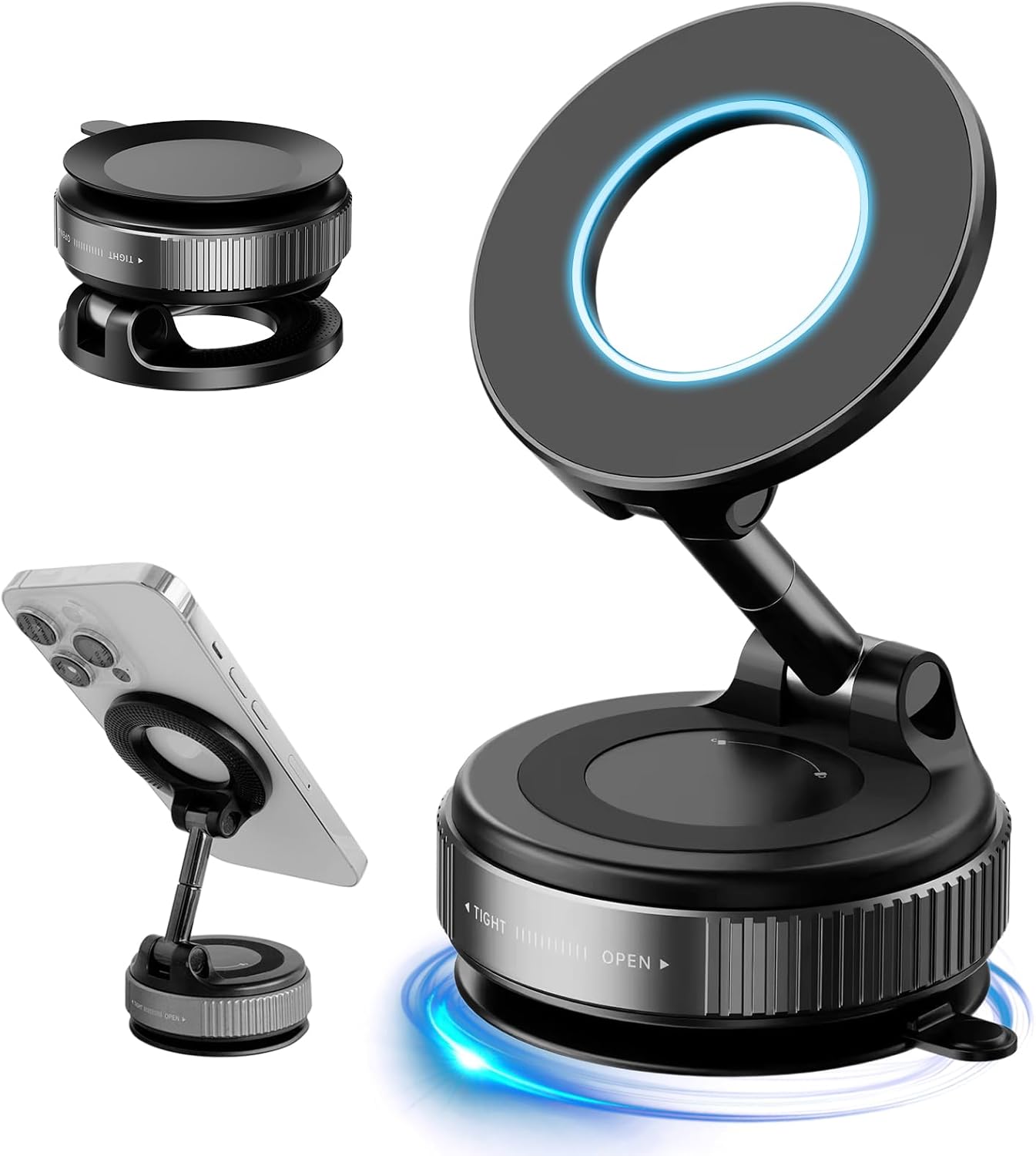 CVchancin 2026 360 16 Upgraded Vacuum Magnetic Car Phone Holder Suction Cup Phone Mount for Magsafe Cell Phone Holders