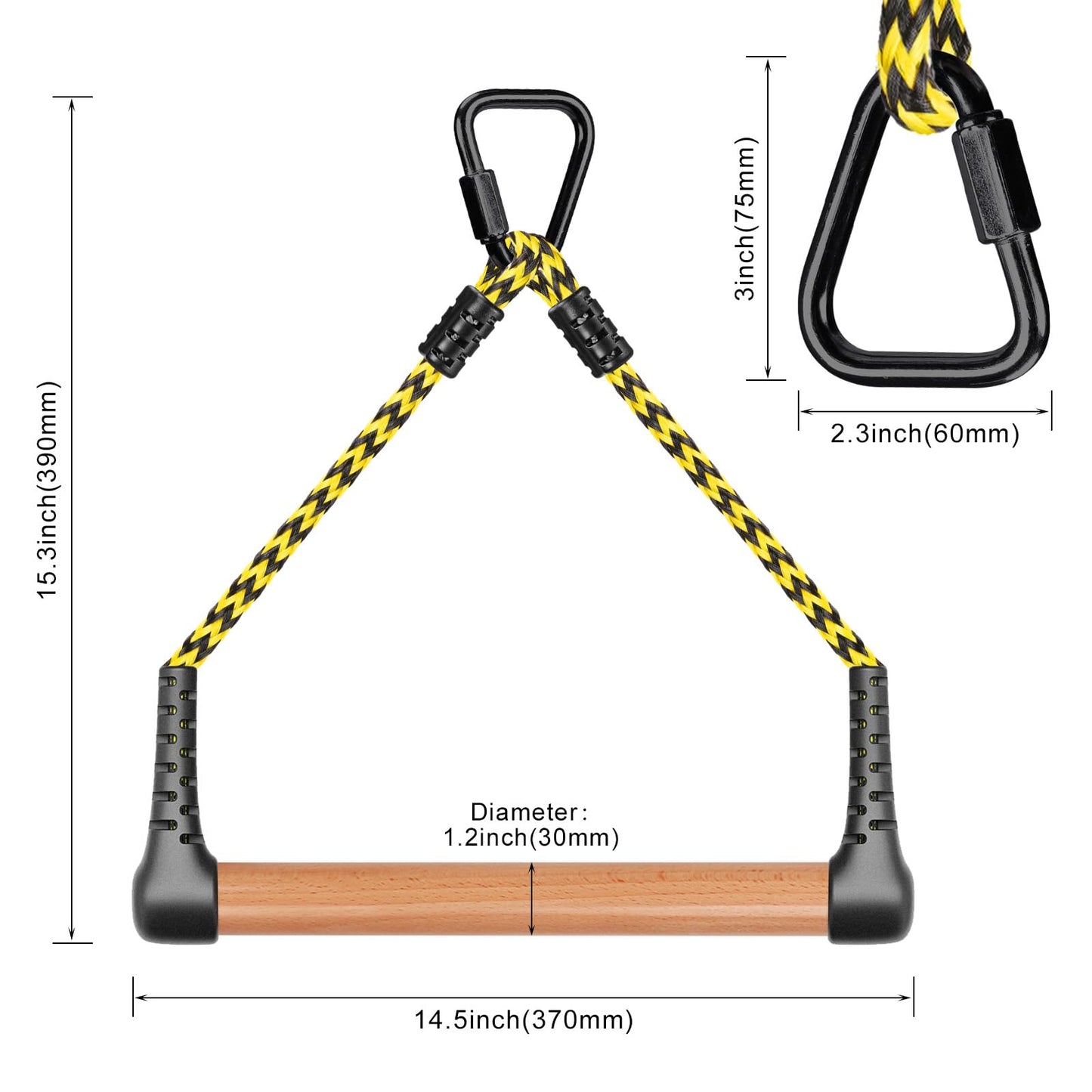 SELEWARE 3-Pack Kids Monkey Bars for Backyard & Indoor – Hanging Monkey Bars Ninja Line Accessories, Ninja Warrior Accessories for Obstacle Course Training