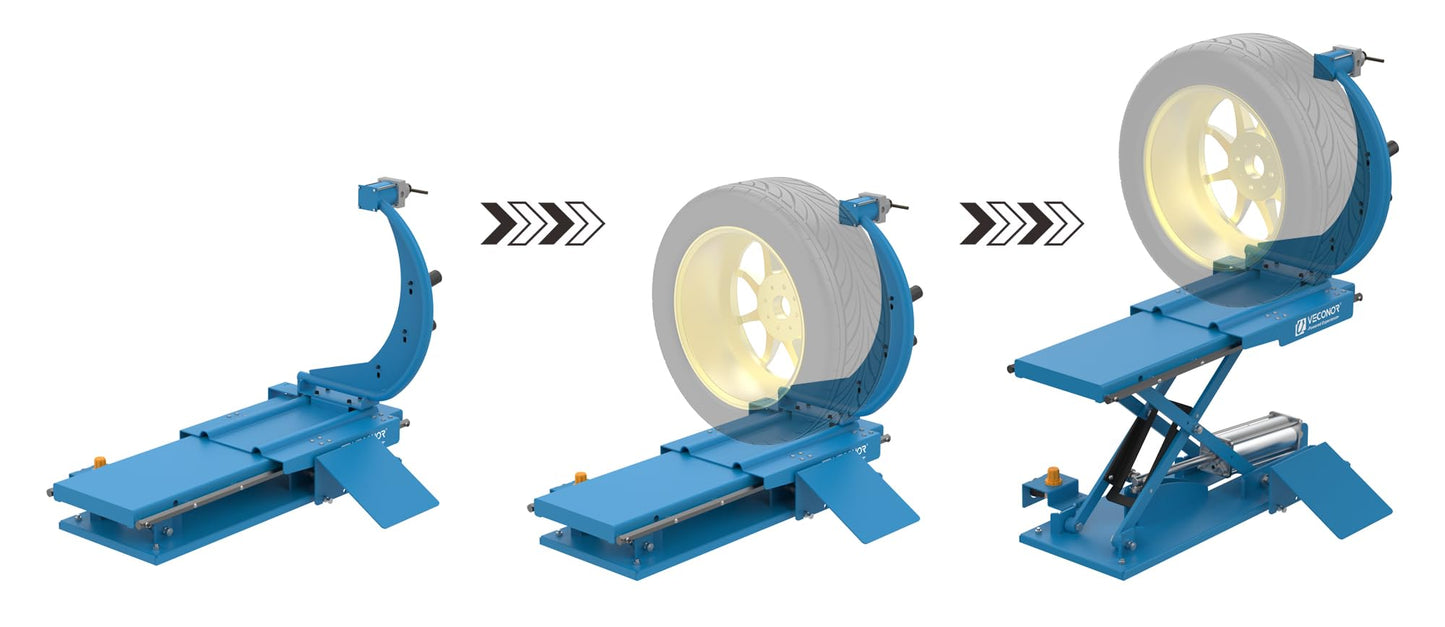 VECONOR Pneumatic Tire Lifter, for Wheel Balancer, Tire Lifting Machine, Wheel Moving Machine, with Movable Device, Blue