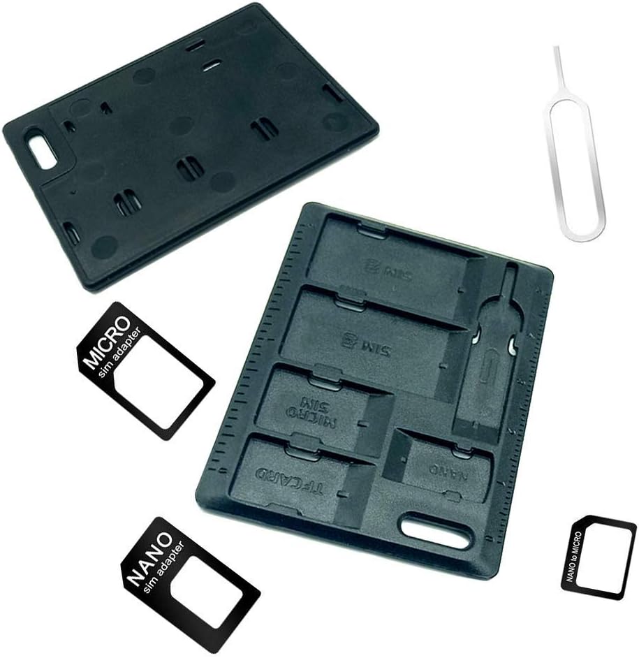 CKANDAY 2 Packs Set 3 1 SIM Card Holders with Tray Opener Pins, Card Storage Tool for Standard Micro Nano Micro-SD