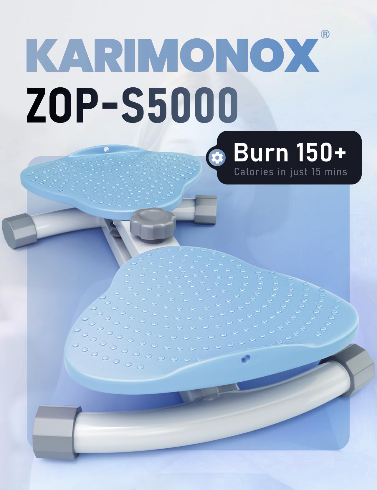 Karimonox Waist Twister Board for Body Sculpting, Ab Work, 300 lbs Weight Capacity, Quiet Operation, Anti-Slip Base, Space-Saving for Home, Gym, Apartment, Office