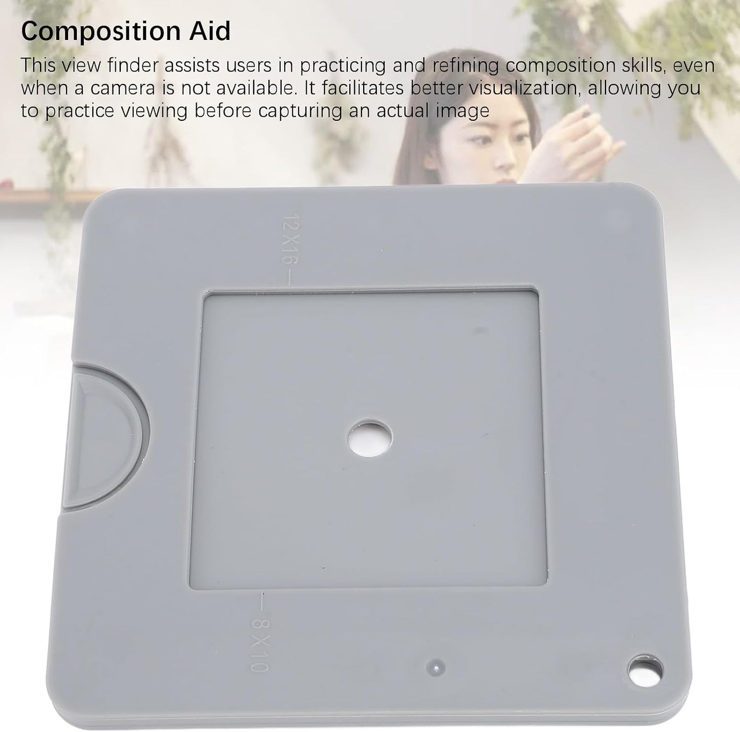 3.5x3.5 Inch, Drawing Viewfinder with Sliding Mechanism, ABS Plastic, Color Isolation Artist Tool - Simplifies