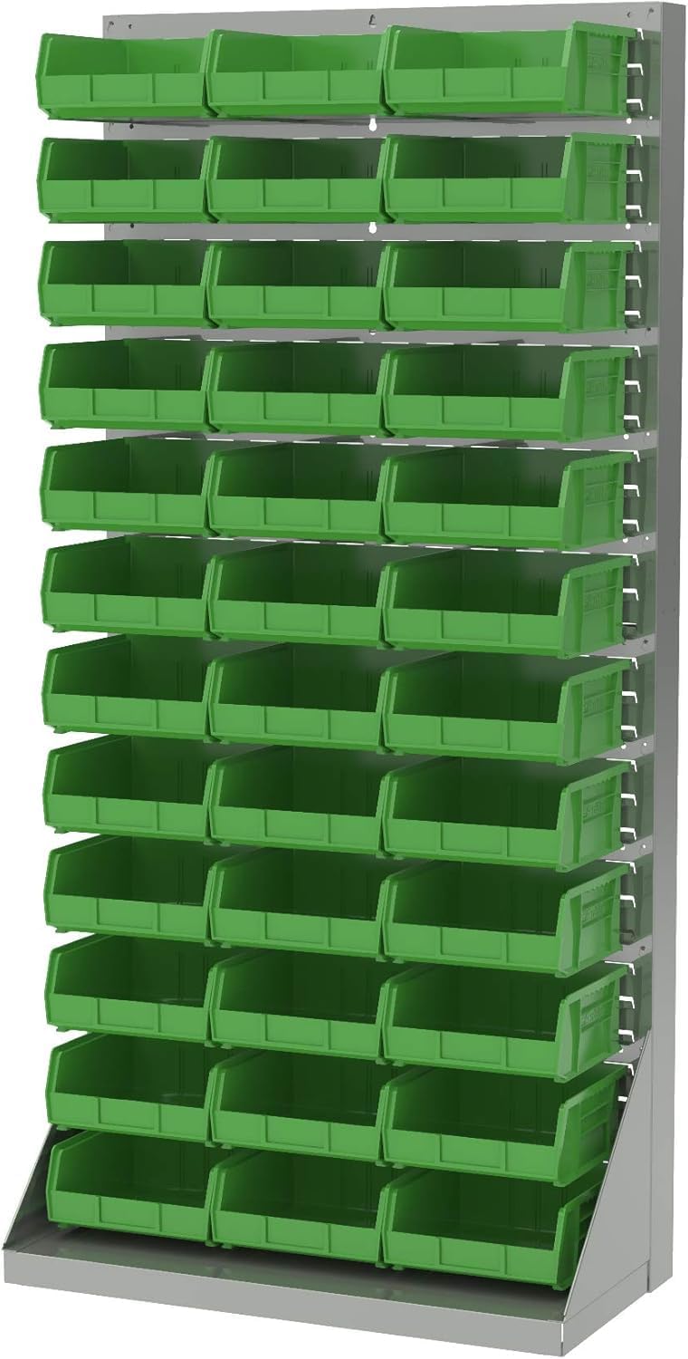 Akro-Mils Plastic Storage Bins - Space-Saving Stackable Organizers for Garage & Pantry | 11" x 11" x 5", Black, 6-Pack