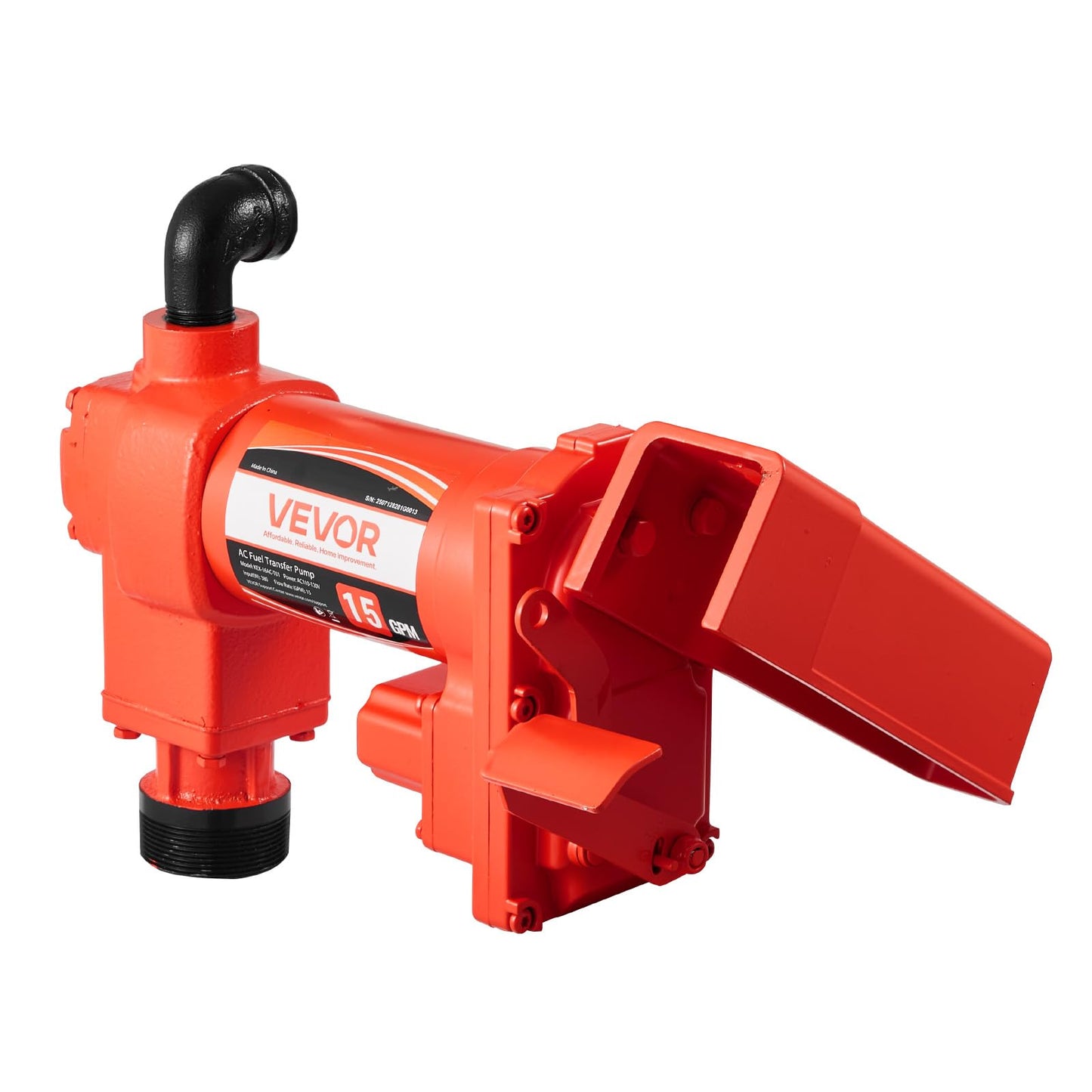 VEVOR Fuel Transfer Pump 110V, 15 GPM 57 L/min, AC Electric Oil Transfer Pump, with Auto Shut-Off Fuel Nozzle & Discharge Hose, High Flow Kit for Gasoline, Diesel, Kerosene, Biodiesel, Ethanol Blends