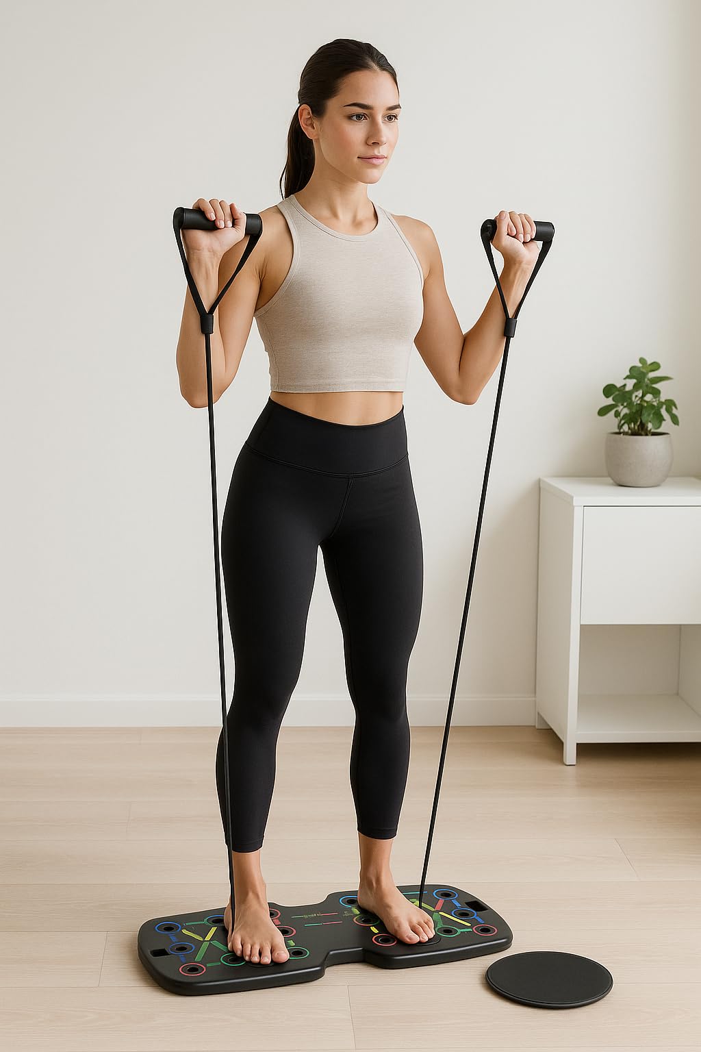 Push Up Board 21-in-1 Home Workout Equipment for Men & Women – Multi-Functional Push Up Bar with Handles, Resistance Bands, Sliding Discs & Carry Bag – Heavy-Duty 330 lbs Home Gym Equipment