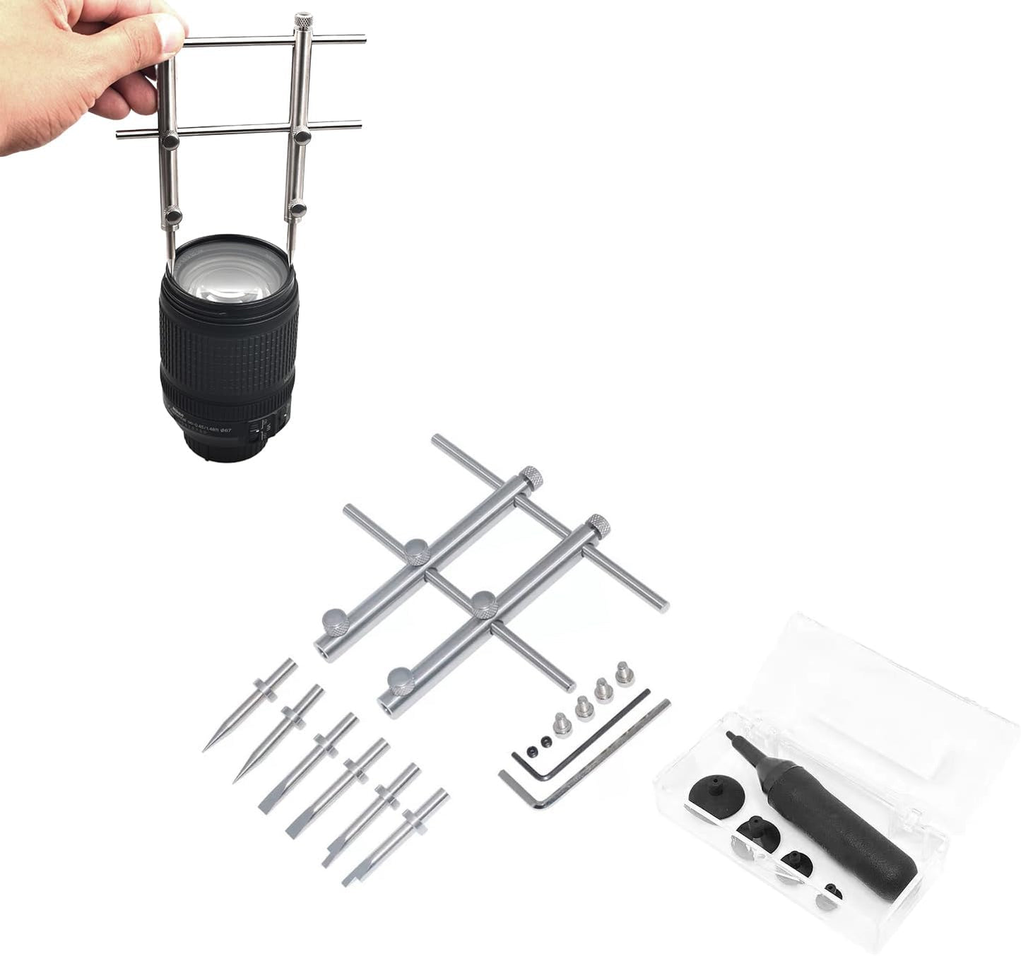 SNLxStudioz 303 4 1"-4.3" (25-110mm) Lens Spanner Wrench Kit with Suction Cup Tool - Stainless Steel Anti-Magnetic