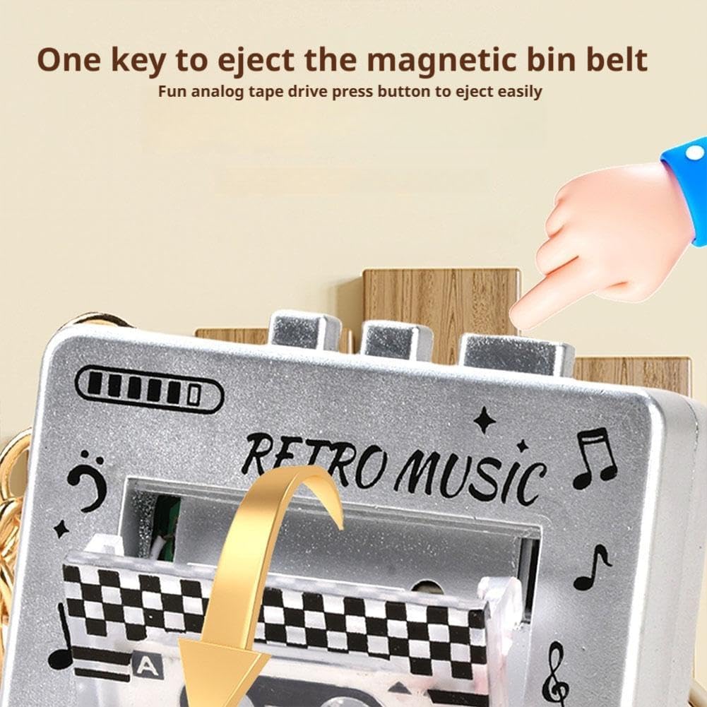 Generic Cassette Cassette Microcassette Retro Mini Tape Recorder Keychain, Retro Player, Recordable Mini Tape Player