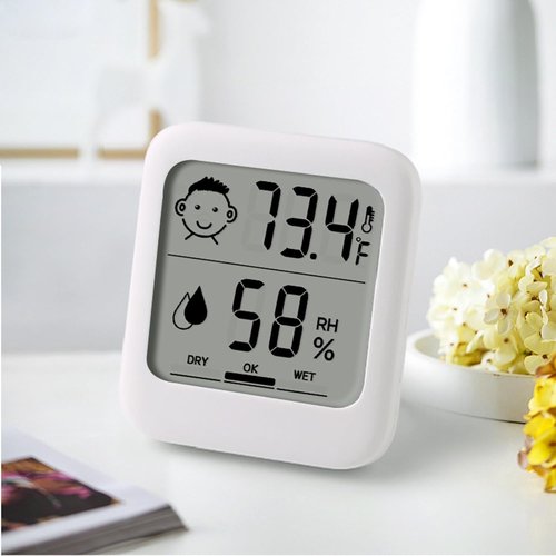 HATUSOKU Digital Thermometer & Hygrometer - Comfort Face Display, Stand & Magnet | Heat Stroke Prevention