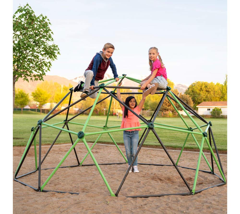 Lifetime 90951 Geometric Dome Climber Jungle Gym, 5.5' High x 11' Wide, Mantis Green & Bronze, 66-Inch