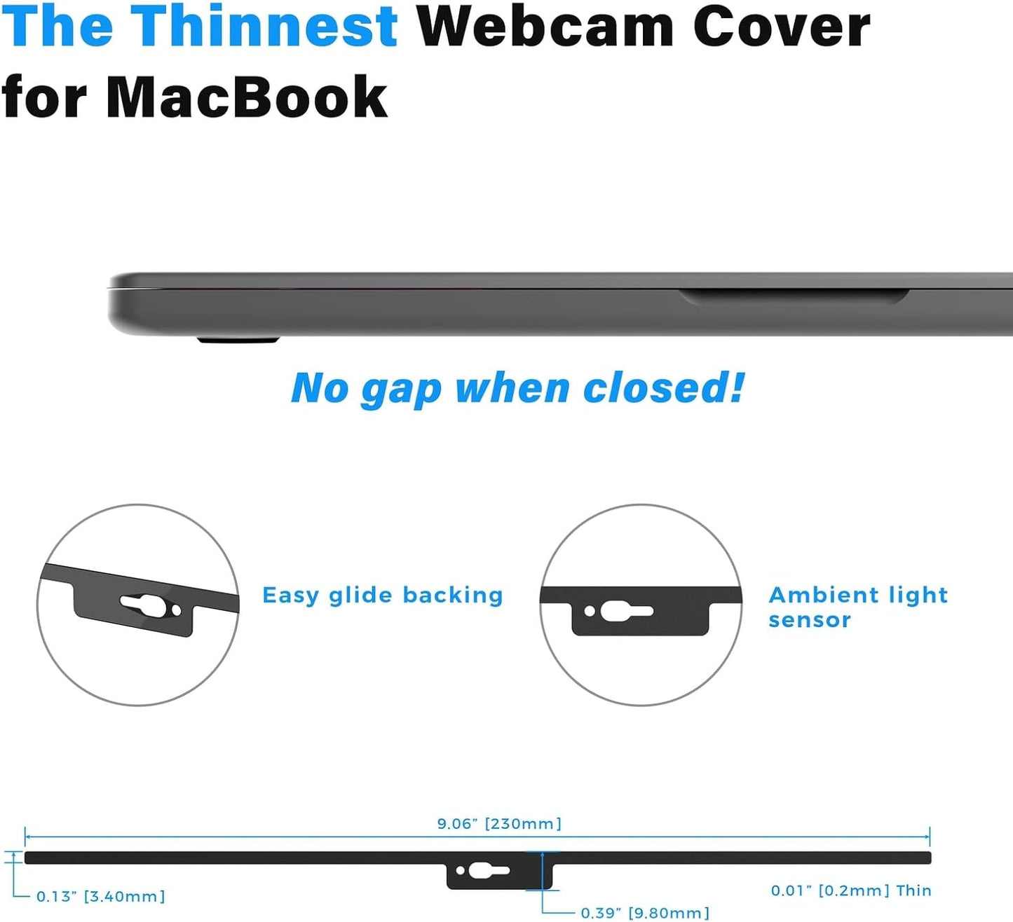Eyebloc Laptop Webcam Cover Slide - Magnetic Privacy Slider & Webcam Privacy Cover - Ultra-Thin Design & Camera