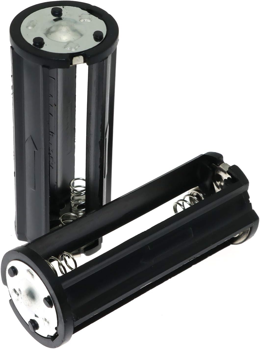 E-outstanding 2PCS 3x1.5V 0.85 inch) AAA Battery Holder Black Cylindrical AAA Plastic Battery Storage Adapter Case Box