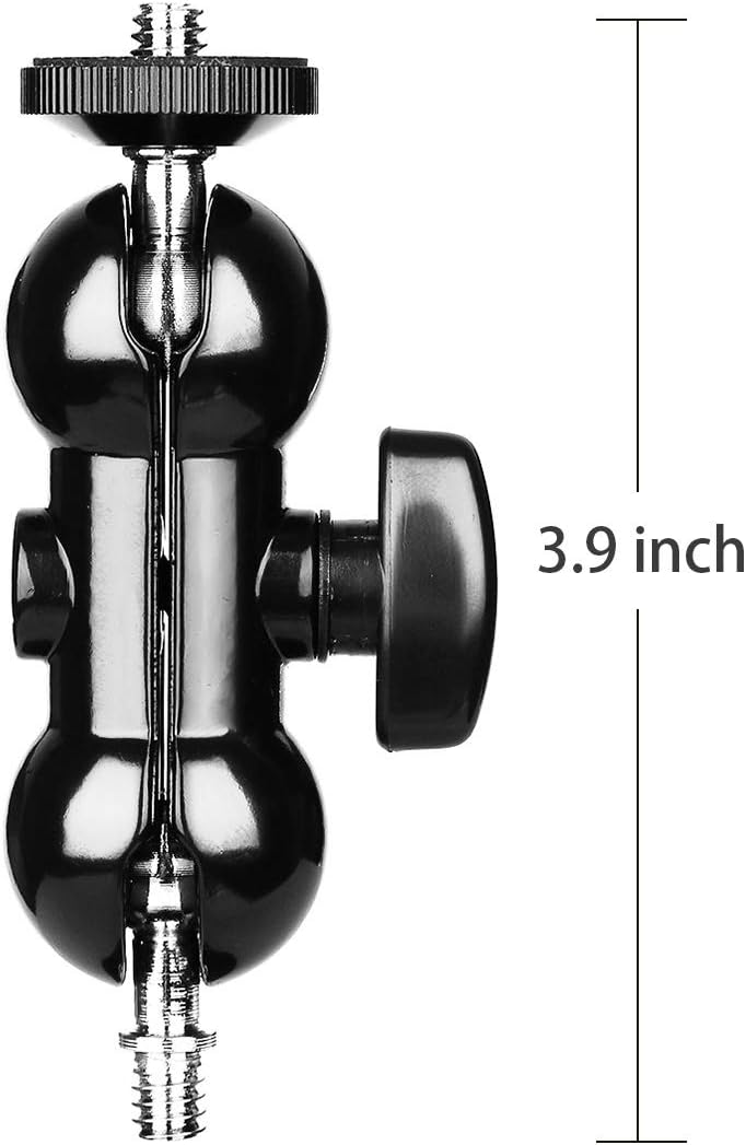 SLOW DOLPHIN w/1/4 3/8 (2 Super Clamp and Thread with Cool Double Ballhead Arm Adapter Bottom Clamp for DSLR