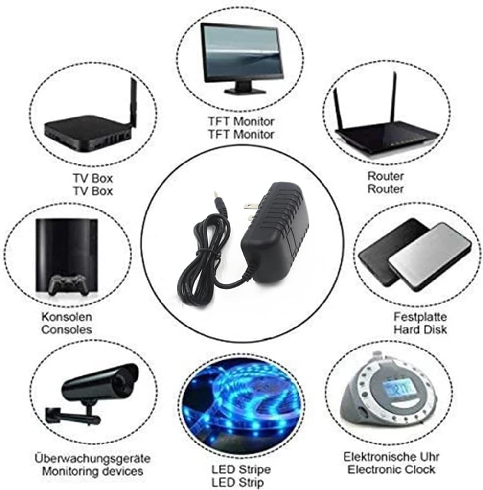 Lile2Liwn 4-Way Camera Power Adapter with Power Splitter for CCTV Home Security Camera Surveillance System