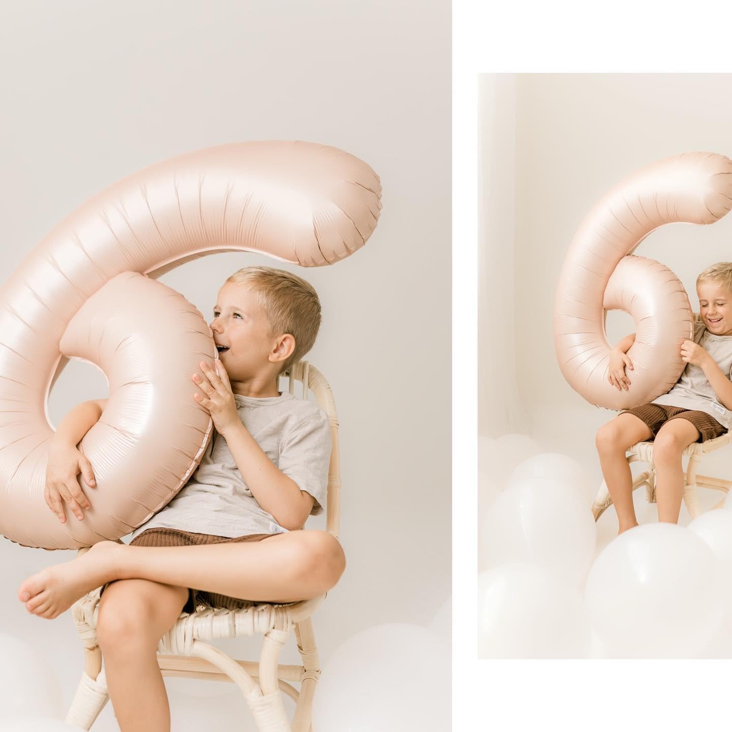 Skiennix 40-Inch Light Brown Number 6 Balloon - Perfect for Beige Birthday Decorations & Parties
