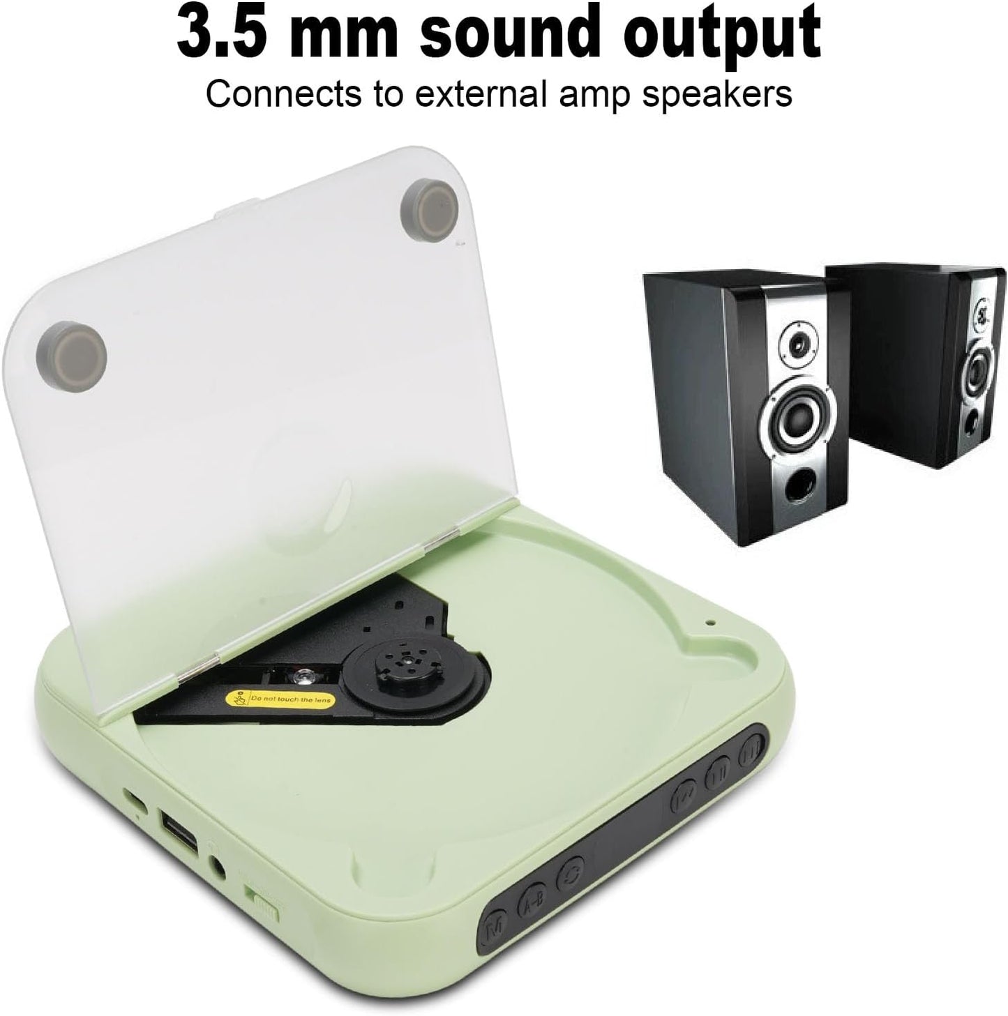 FAUOSWUK MP3 Portable CD Player cd Player Small Wall CD Players for Home with Speakers Stereo Sound, Rechargeable