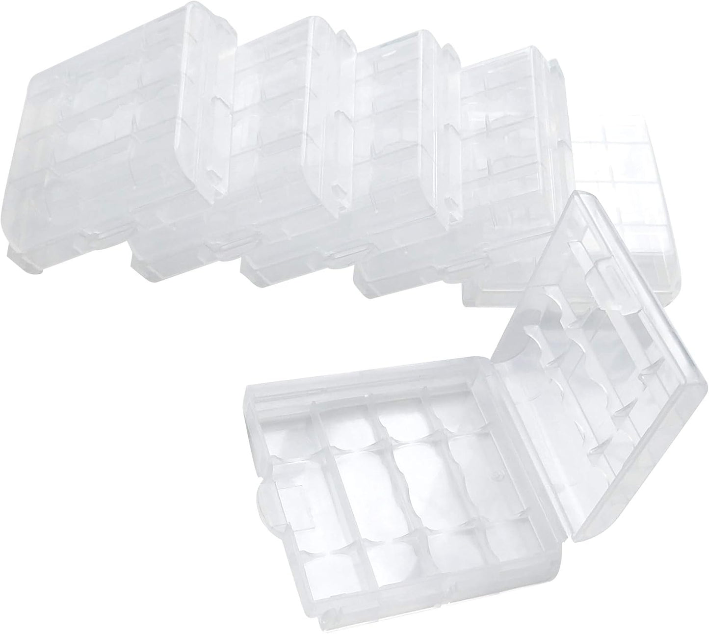 Chadou (6Pack Battery Storage Case for AA/AAA, Battery Holder Box Clear)