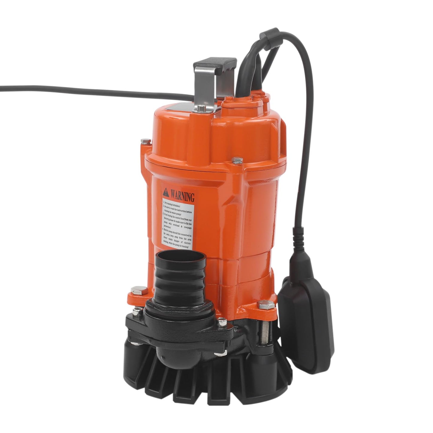 banborba 3/4 HP Submersible Trash Pump, 110V Submersible Sump Pump, Sewage Pump with 49 ft Max Lift, Drain Dirty Clean Water for Pools, Garden, Pond, Basement, Flooded Area - Orange