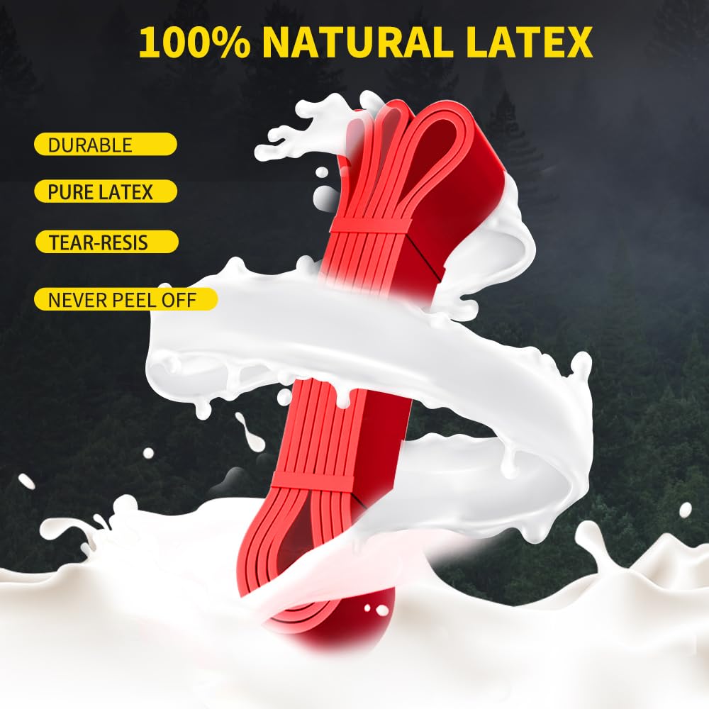 ROSAPOAR Resistance Band Pull up Band Fitness Exercise Bands Natural Latex for Workout Body Stretch Powerlifting Band Fitness Sport Training at Home/The Gym - Red