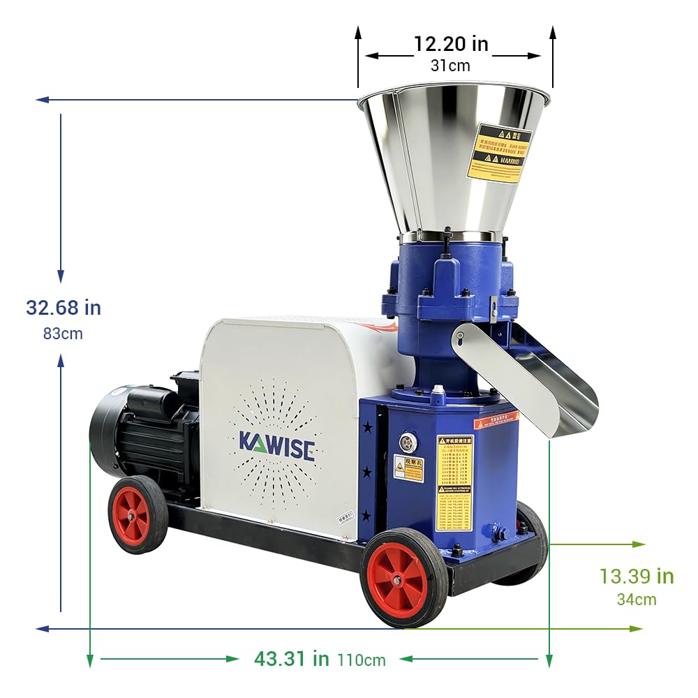 160 Feed Pellet Machine 5.5 kW 110V 60Hz US Voltage Three Roller Flat Die 4 mm Disc 100 to 200 kg per Hour for Chicken Duck Goose Pig Rabbit Feed