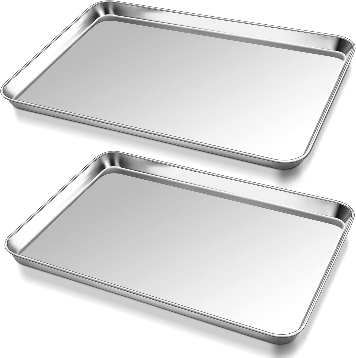 P&P CHEF 17.3 Inch Stainless Steel Baking Cookie Sheet - Heavy Duty & Dishwasher Safe, Set of 2