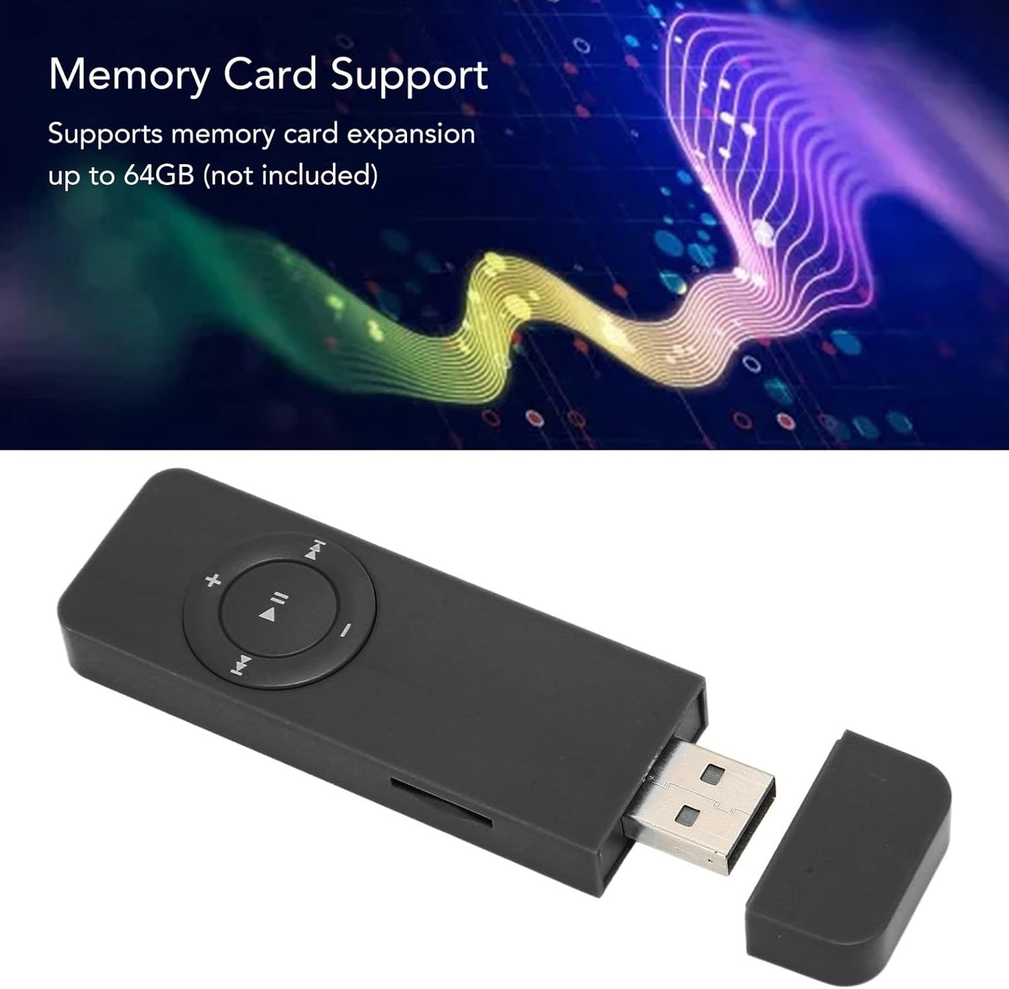 Denash MP3 64GB Compact and Portable Lossless Sound Player, Long Battery Life and Memory Card Support, for Students