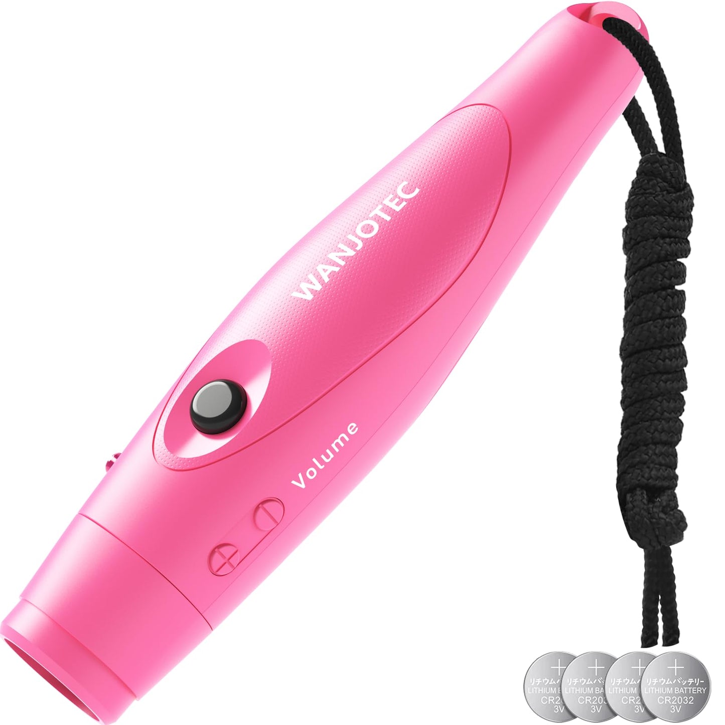 WANJOTEC Electronic Whistle for Teacher Coaches, 3 Tones Adjustable 130db Loudest High Volume Handheld Emergency Electric Whistles for Referee, P.E.Outdoor Sports Whistles with Lanyard，Gift (Pink)